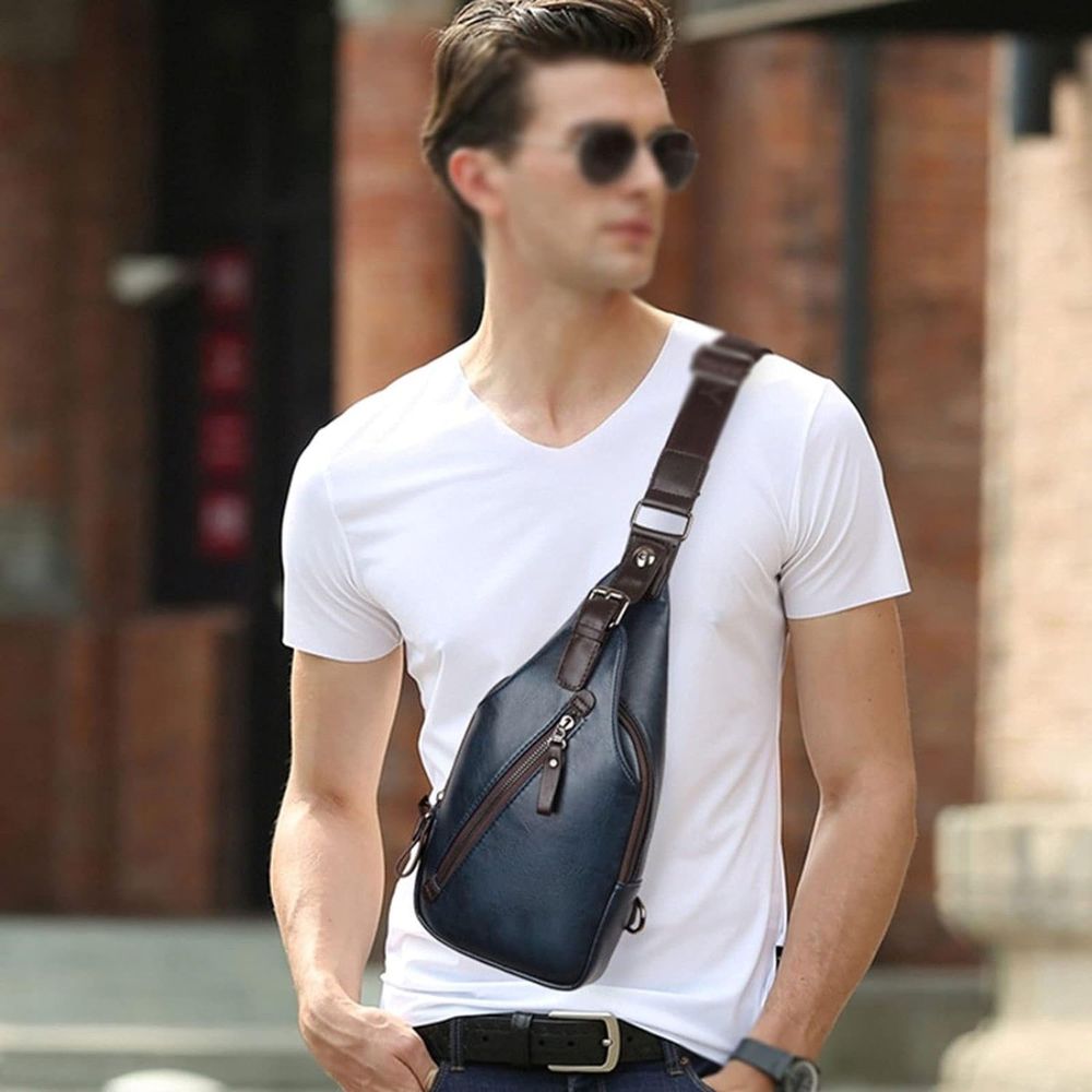 Vegan Leather Crossbody Sling Bag Backpack Chest Pack Unisex NWT